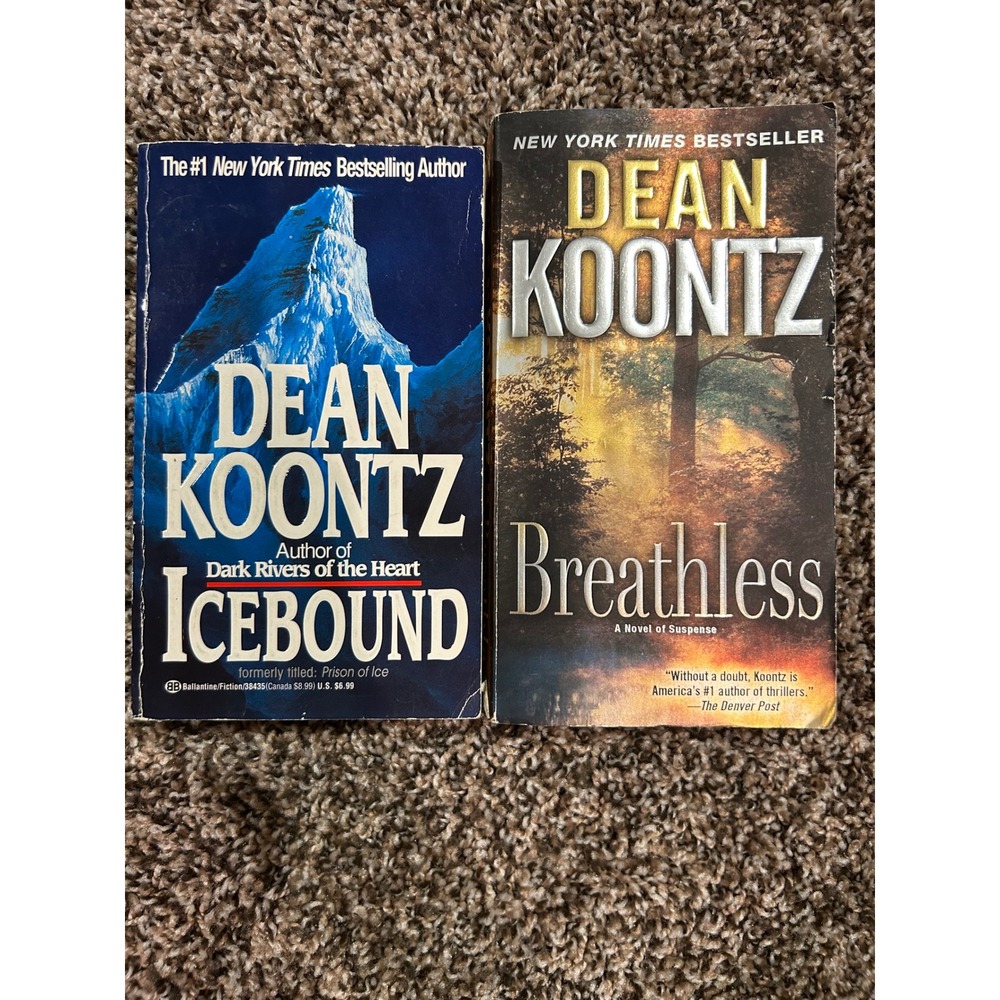 Dean Koontz Icebound, Breathless‎ Suspense Novels Thriller Book Lot